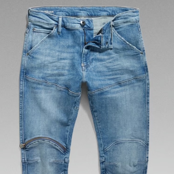 G-STAR RAW 5620 3D Zip Knee Skinny Jeans in Sun Faded